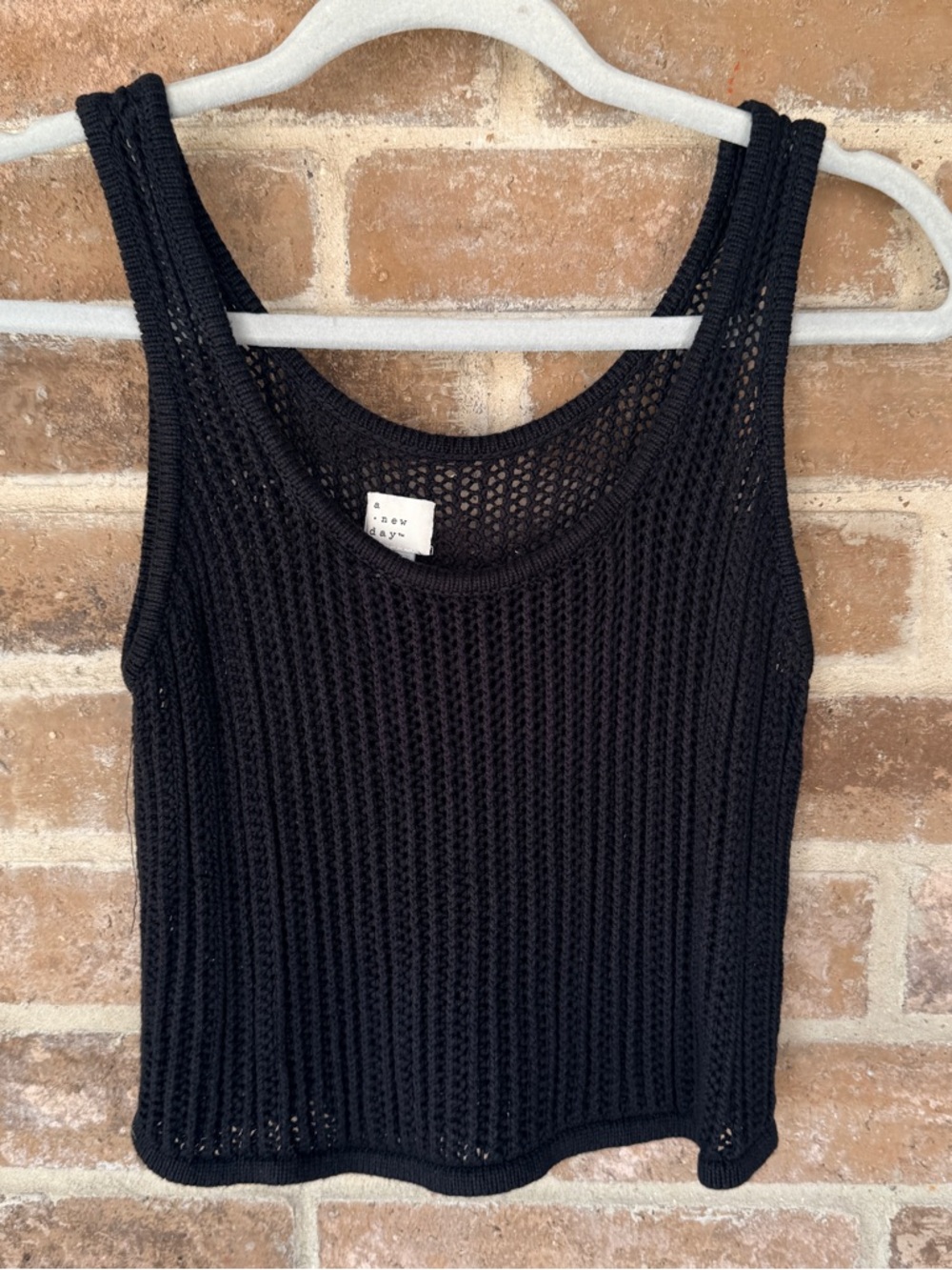 a new day Black Open-Weave Knit Tank